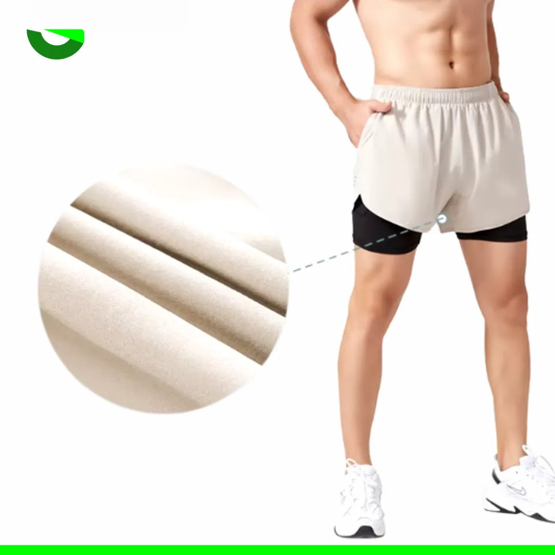 Shorts Masculino 2 em 1 MaxRun Goup Sports - Secagem Rápida e Camada Dupla