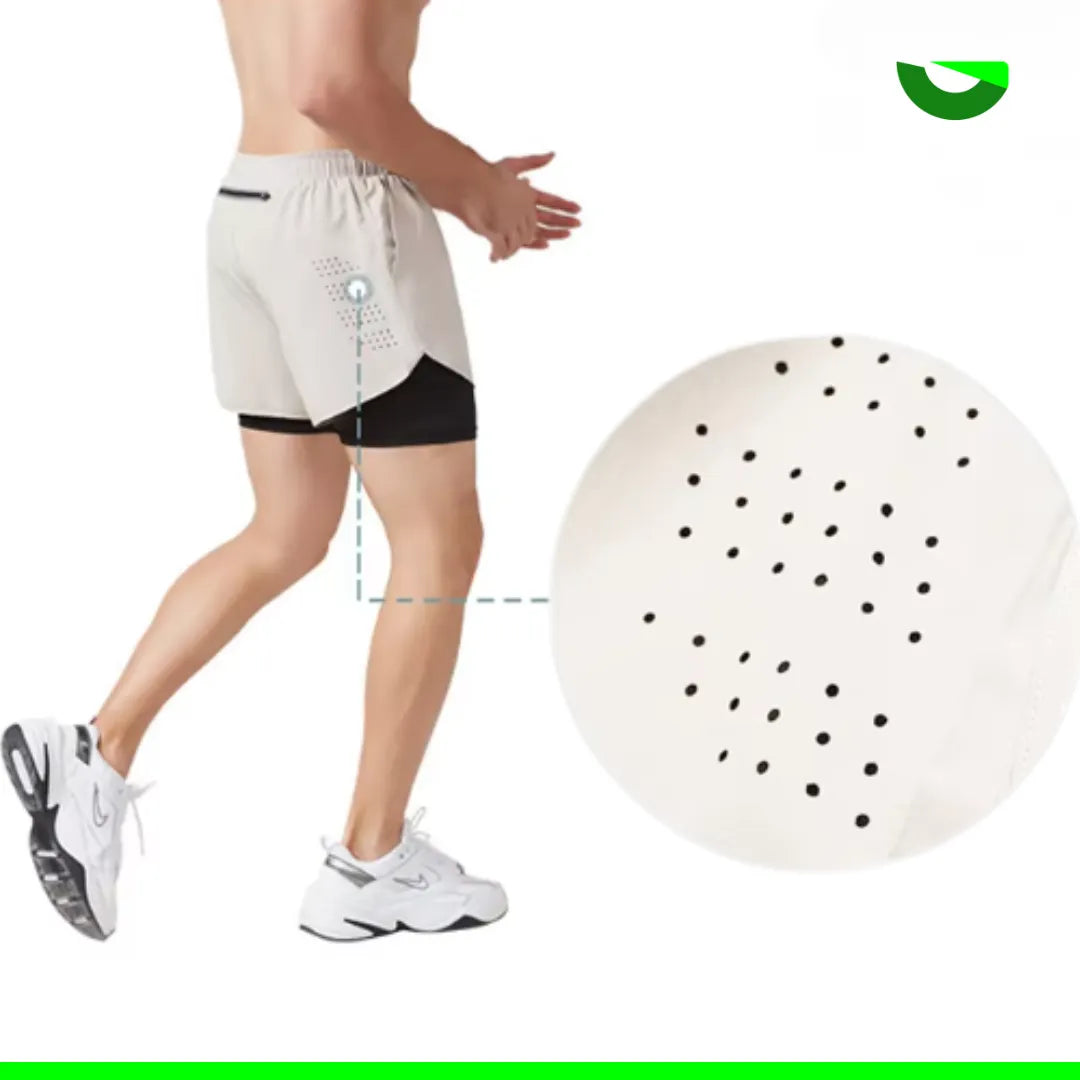 Shorts Masculino 2 em 1 MaxRun Goup Sports - Secagem Rápida e Camada Dupla