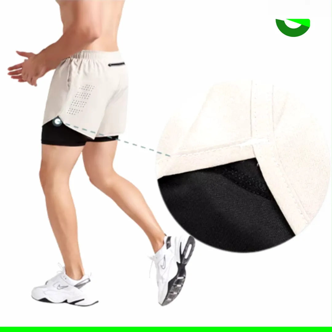 Shorts Masculino 2 em 1 MaxRun Goup Sports - Secagem Rápida e Camada Dupla