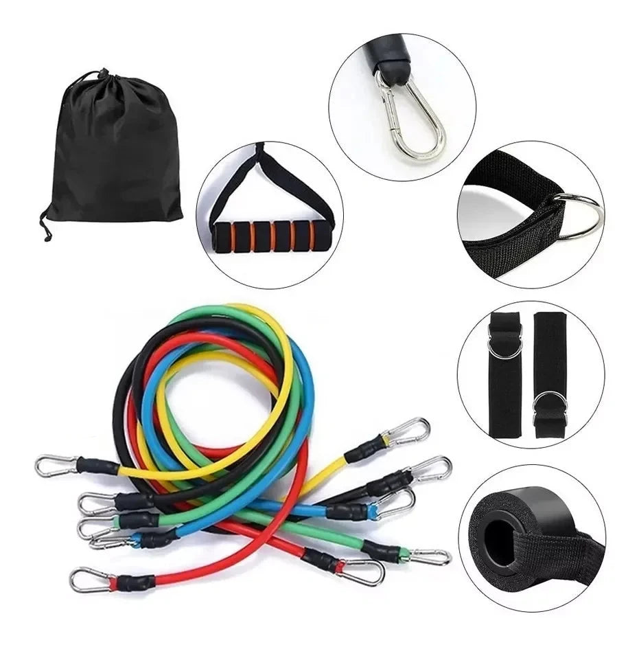 Kit de Extensores Elásticos para Treinamento Funcional Goup Sports - Desenvolvimento Muscular e Exercícios em Casa