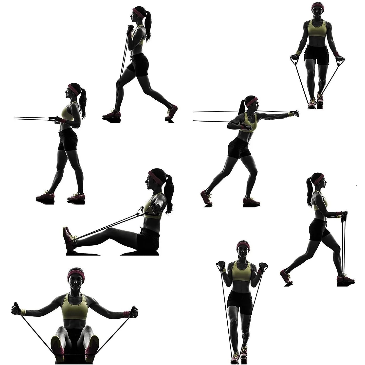 Kit de Extensores Elásticos para Treinamento Funcional Goup Sports - Desenvolvimento Muscular e Exercícios em Casa