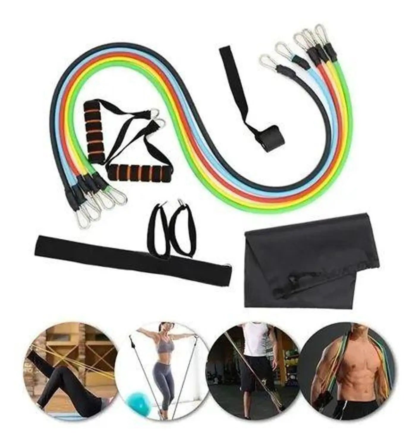 Kit de Extensores Elásticos para Treinamento Funcional Goup Sports - Desenvolvimento Muscular e Exercícios em Casa