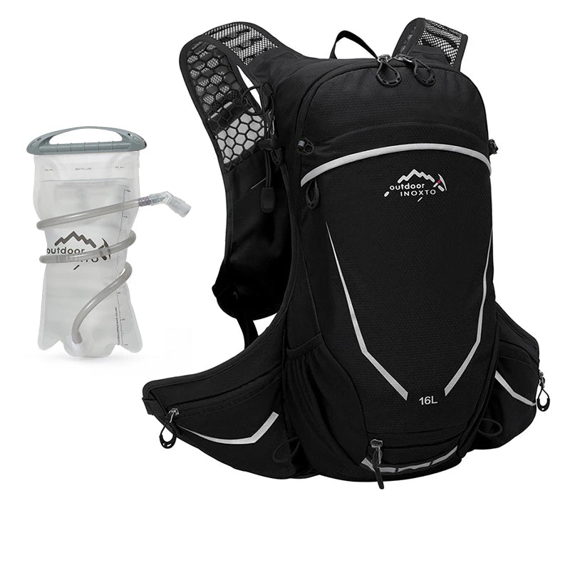 Descubra a Mochila Ultra-Leve TrailGear 16L com Bolsa de Hidratação 2L. Perfeita para corrida, ciclismo e trilhas. Leve, resistente e prática!