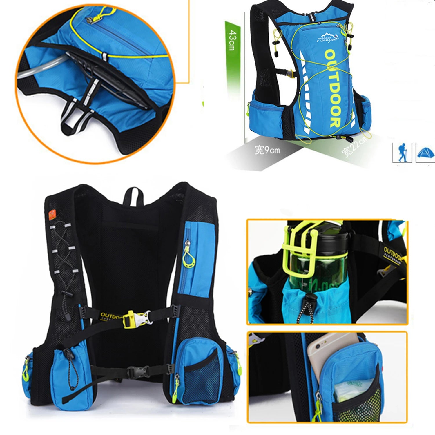 Mochila de Hidratação Ultra Leve TrailFlow 8L - Praticidade e Hidratação para Suas Aventuras!