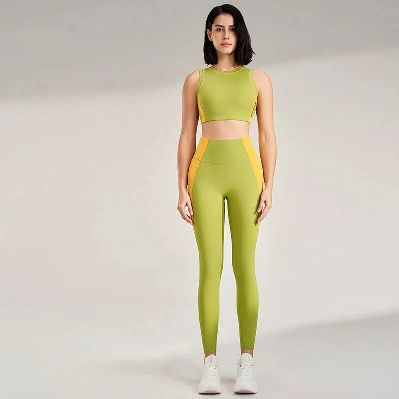 Conjunto Fitness Feminino com Cores Contrastantes Goup Sports - Conforto e Estilo