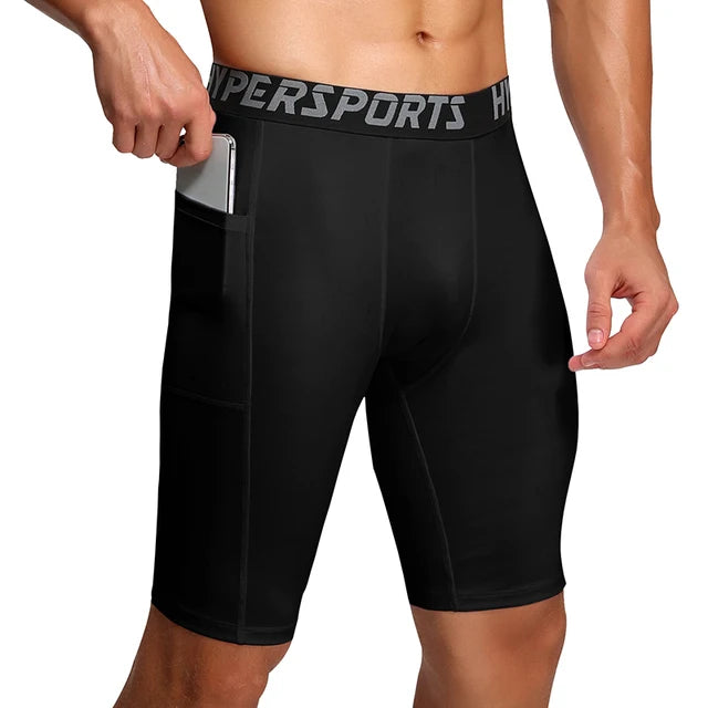 Bermuda de compressão masculina com bolso para corrida - Goup Sports