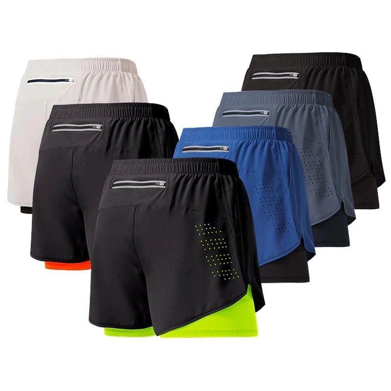 Shorts Masculino 2 em 1 MaxRun Goup Sports - Secagem Rápida e Camada Dupla