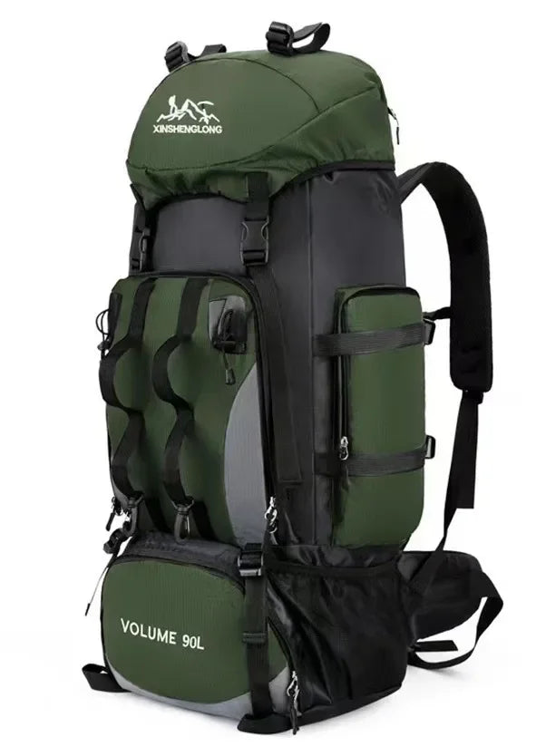 Mochila Impermeável UltraCap 90L para Trilhas e Camping