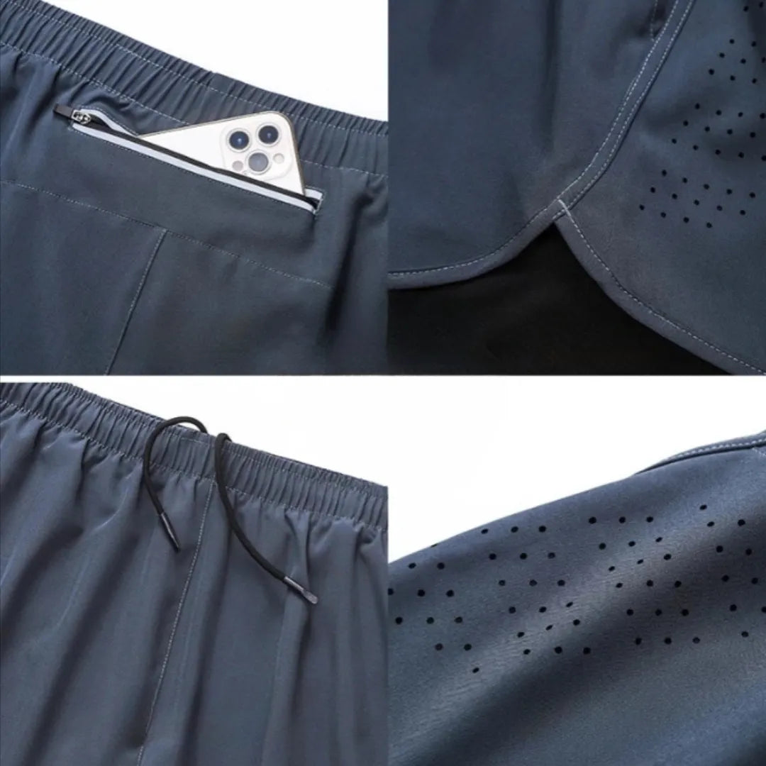 Shorts Masculino 2 em 1 MaxRun Goup Sports - Secagem Rápida e Camada Dupla